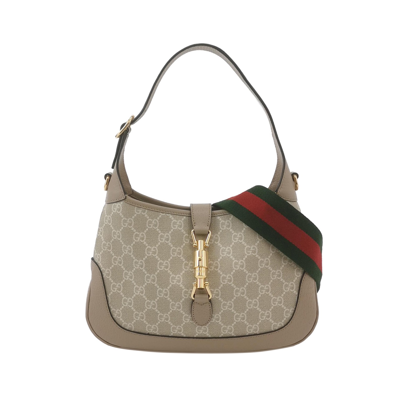 Gucci Web Strap Jackie 1961 Hobo GG Coated Canvas with Leather Small — photo 1 of 13