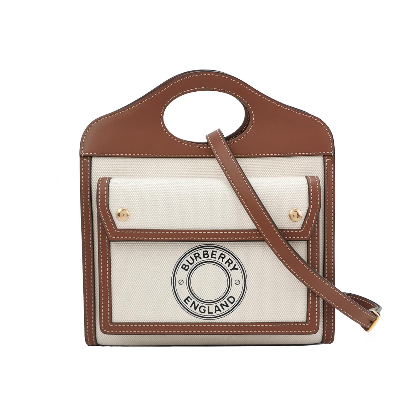 Burberry Logo Pocket Tote Canvas with Leather Mini — photo 1 of 13