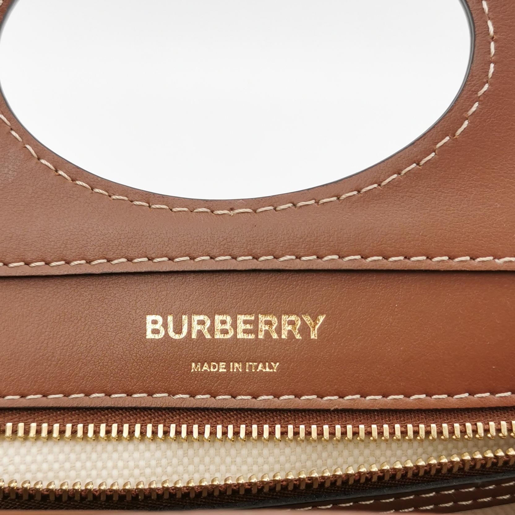 Burberry Logo Pocket Tote Canvas with Leather Mini — photo 8 of 13