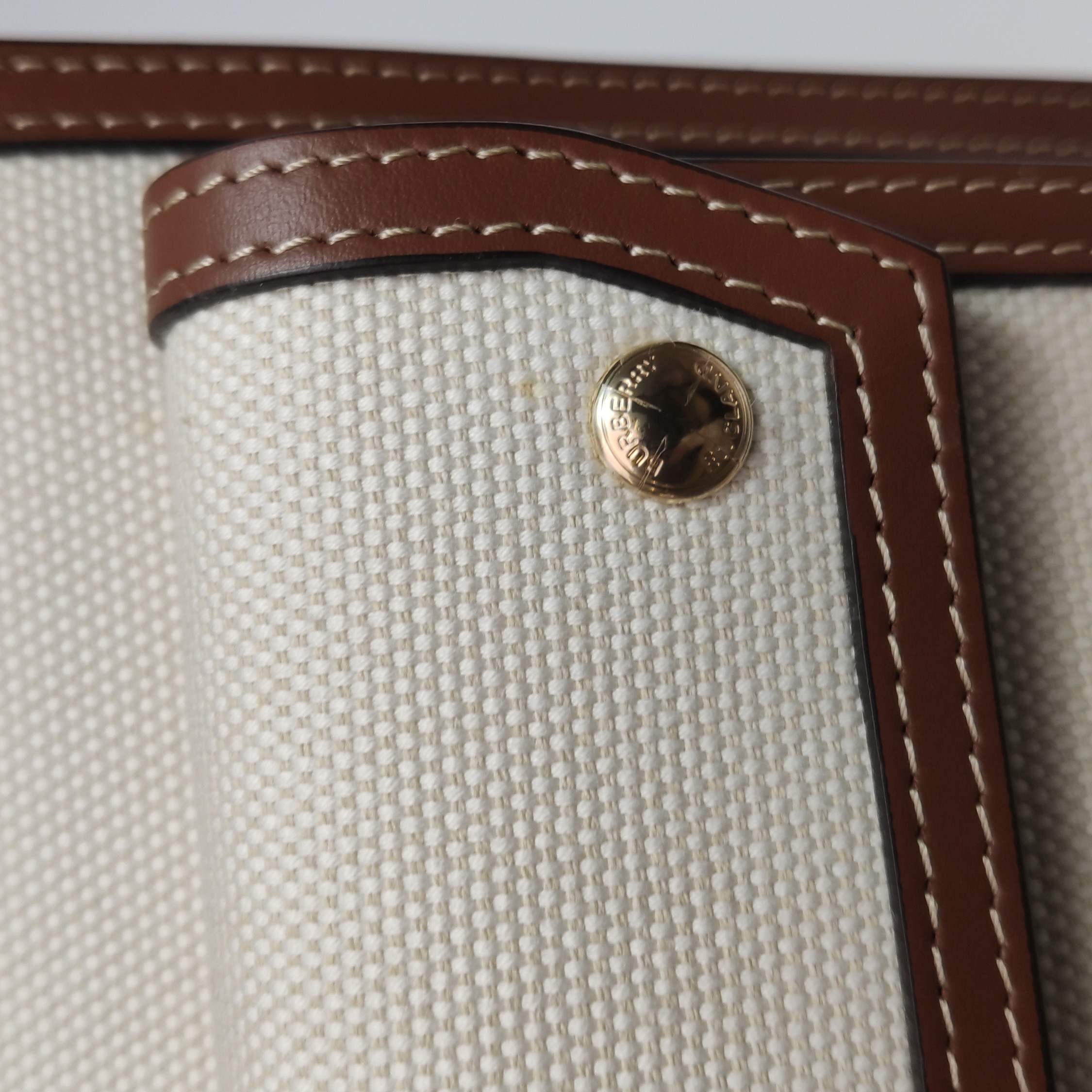 Burberry Logo Pocket Tote Canvas with Leather Mini — photo 9 of 13