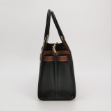 Burberry Title Two Handle Tote Leather with Vintage Check Canvas Small — thumbnail 5