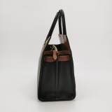 Burberry Title Two Handle Tote Leather with Vintage Check Canvas Small — thumbnail 4