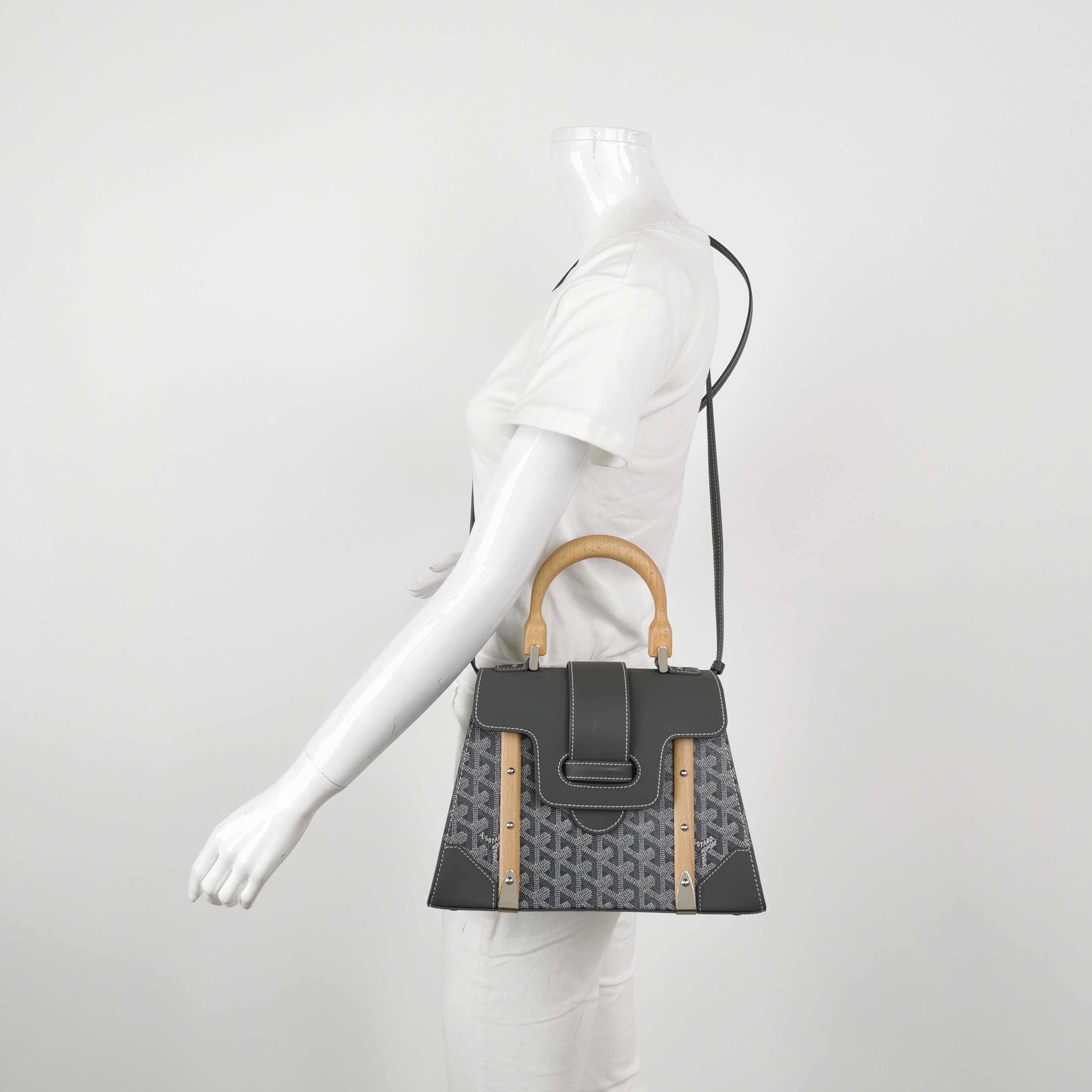 Goyard Saigon Top Handle Bag Coated Canvas with Leather PM — alternate view