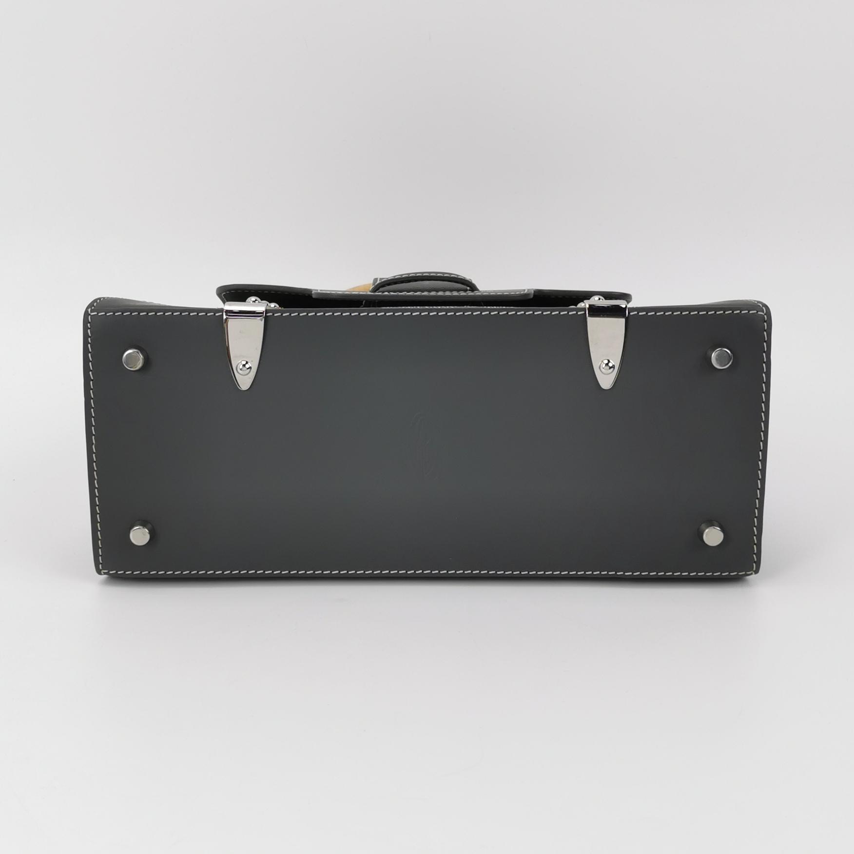 Goyard Saigon Top Handle Bag Coated Canvas with Leather PM