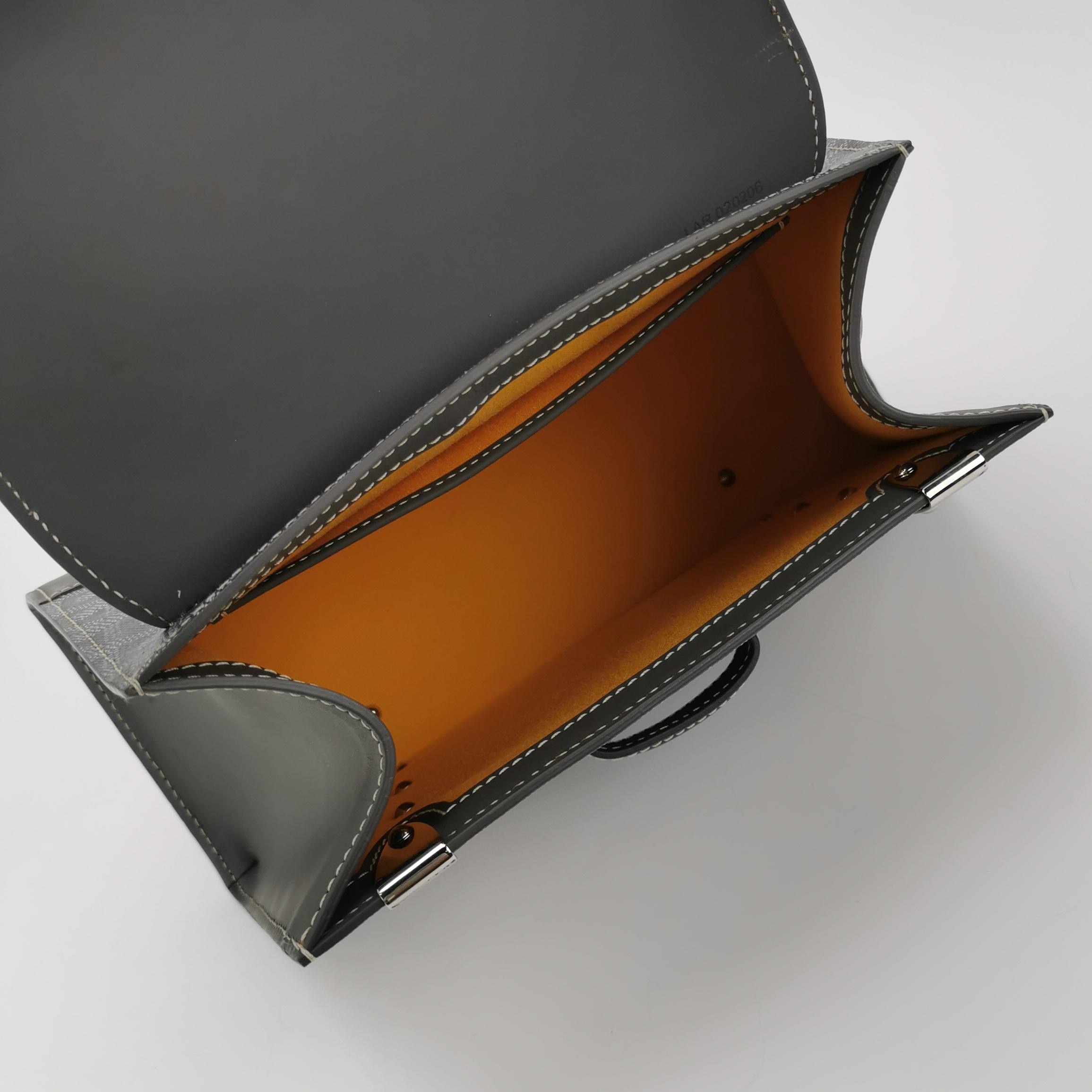 Goyard Saigon Top Handle Bag Coated Canvas with Leather PM