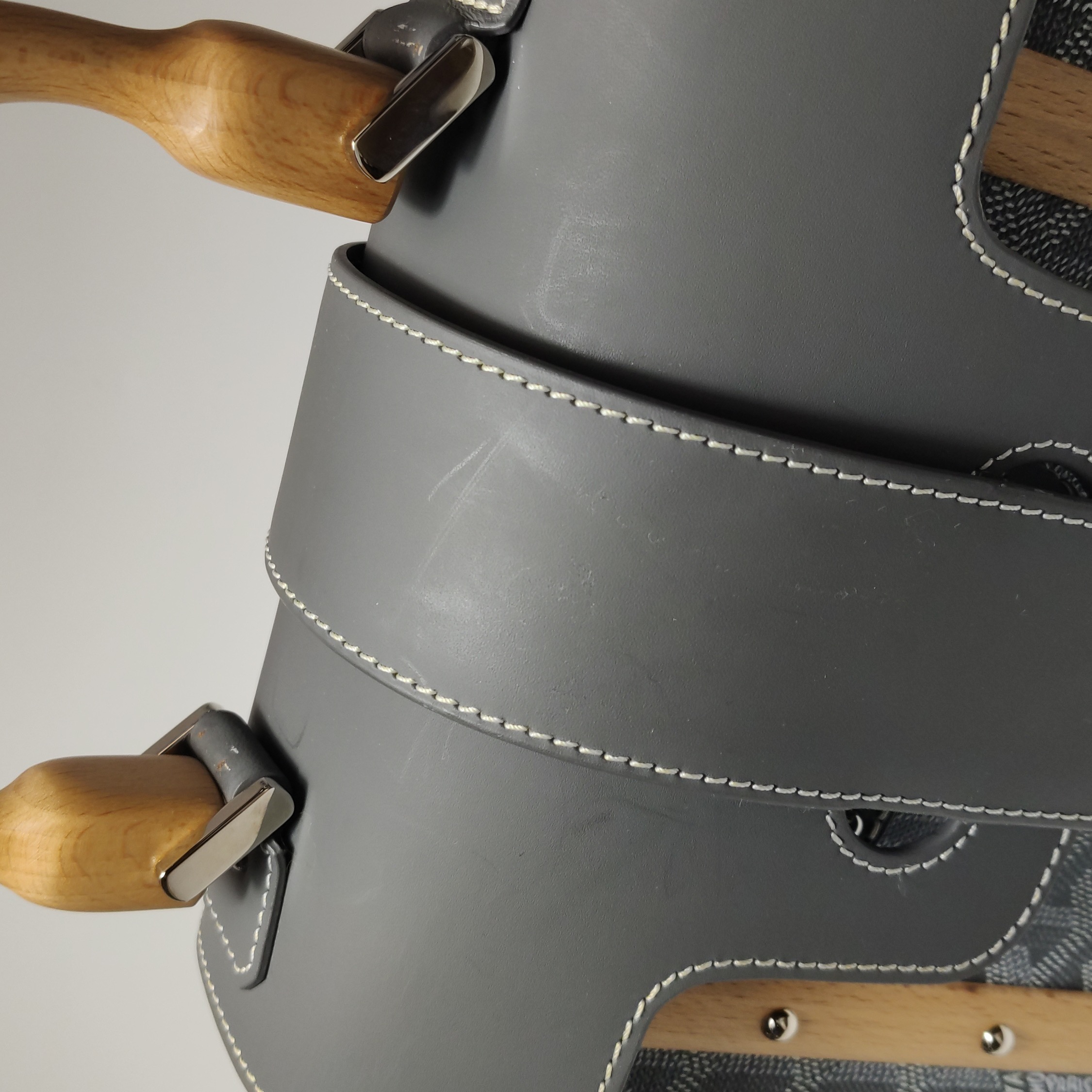 Goyard Saigon Top Handle Bag Coated Canvas with Leather PM