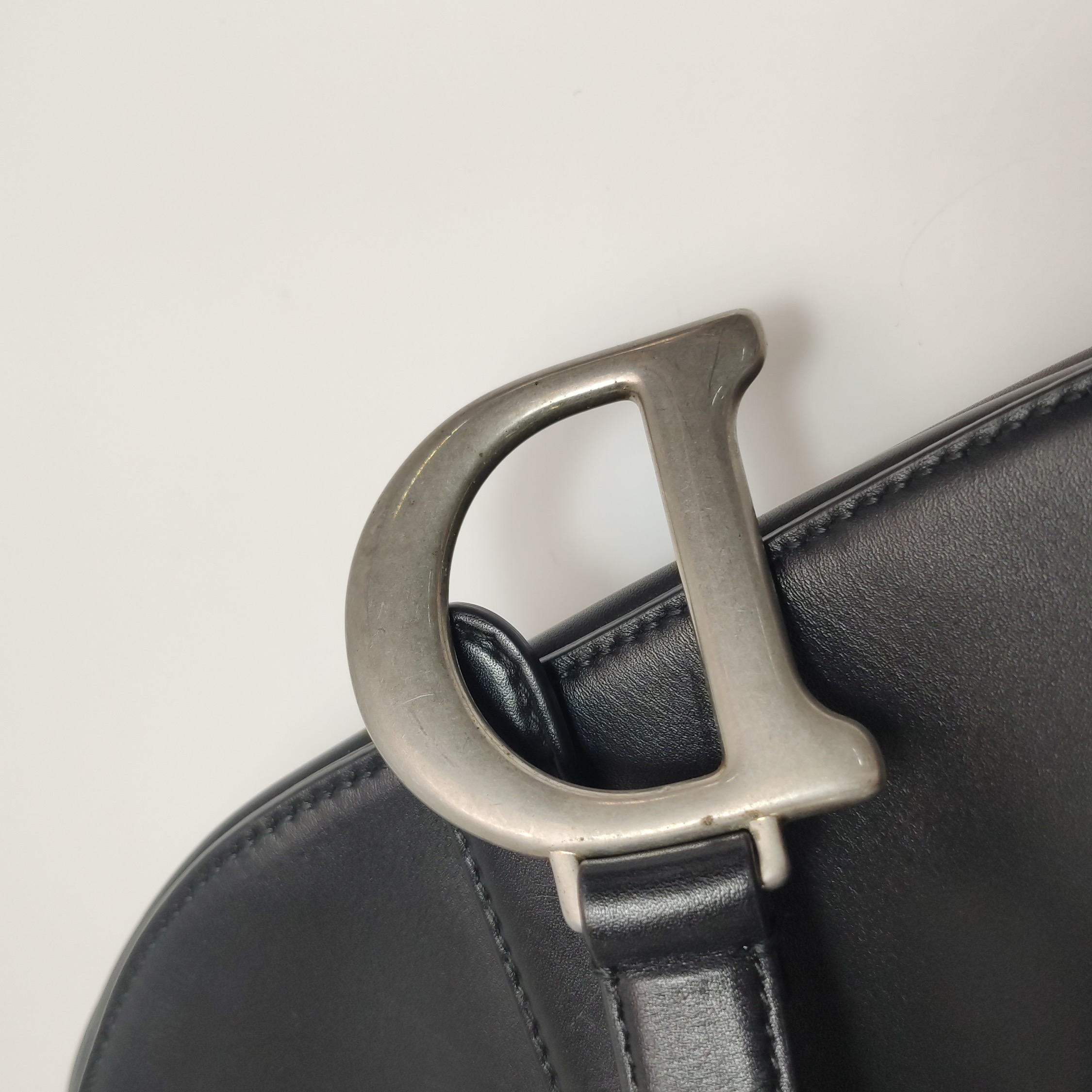 Christian Dior Saddle Handbag Leather Mini