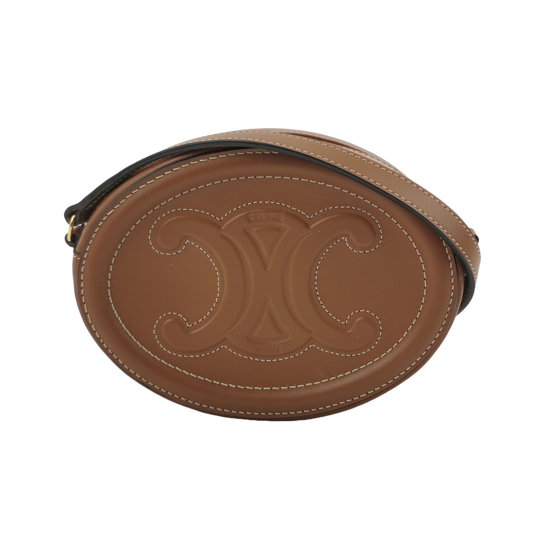 Celine Triomphe Oval Crossbody Bag Leather Mini