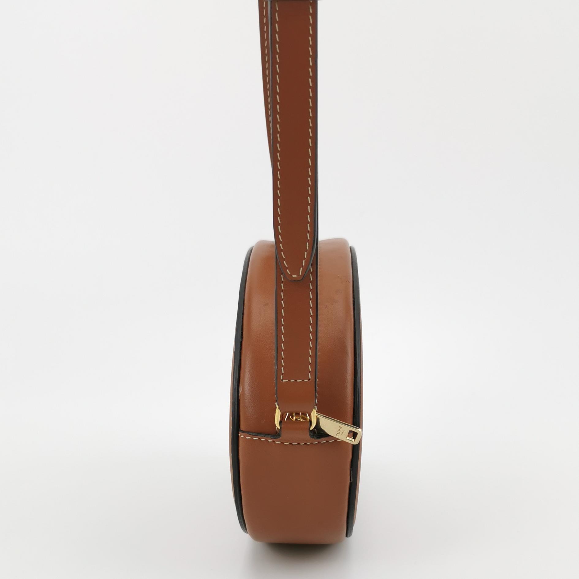 Celine Triomphe Oval Crossbody Bag Leather Mini