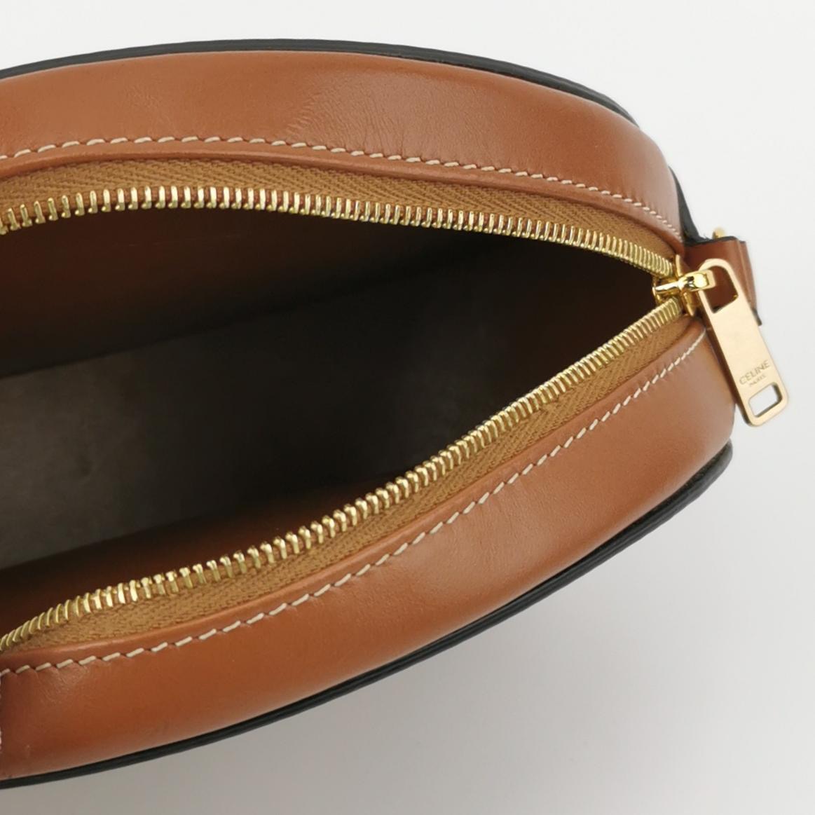 Celine Triomphe Oval Crossbody Bag Leather Mini
