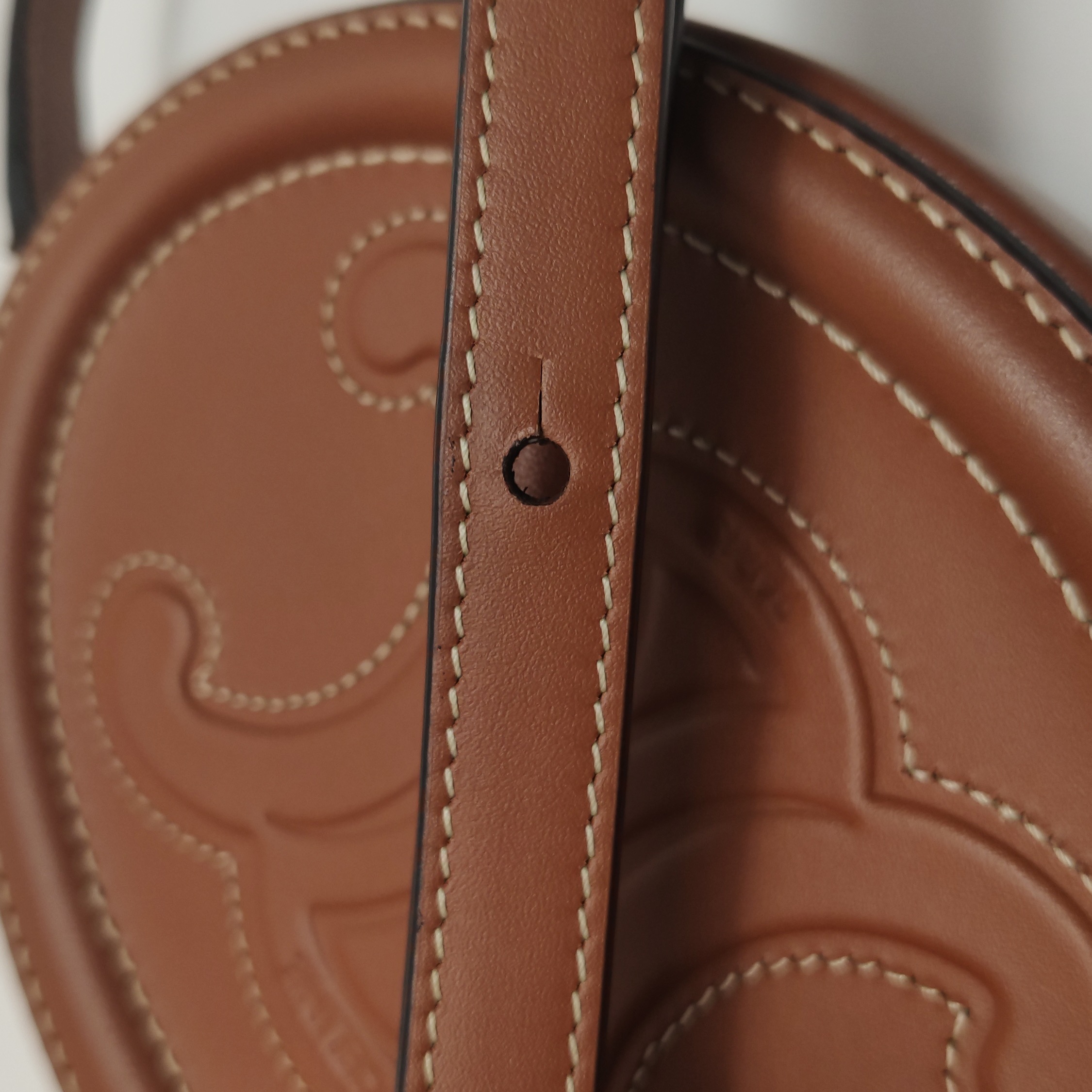 Celine Triomphe Oval Crossbody Bag Leather Mini