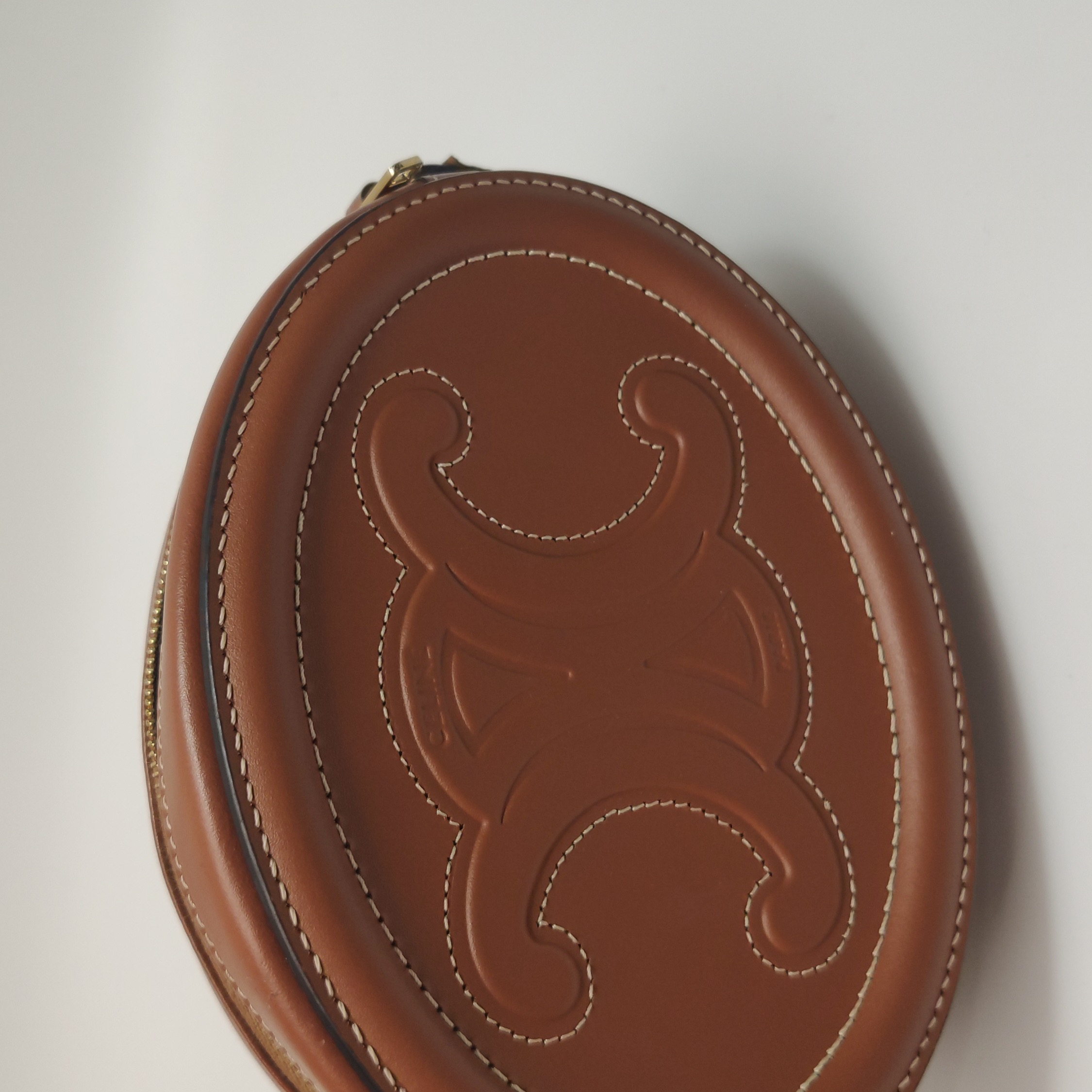 Celine Triomphe Oval Crossbody Bag Leather Mini