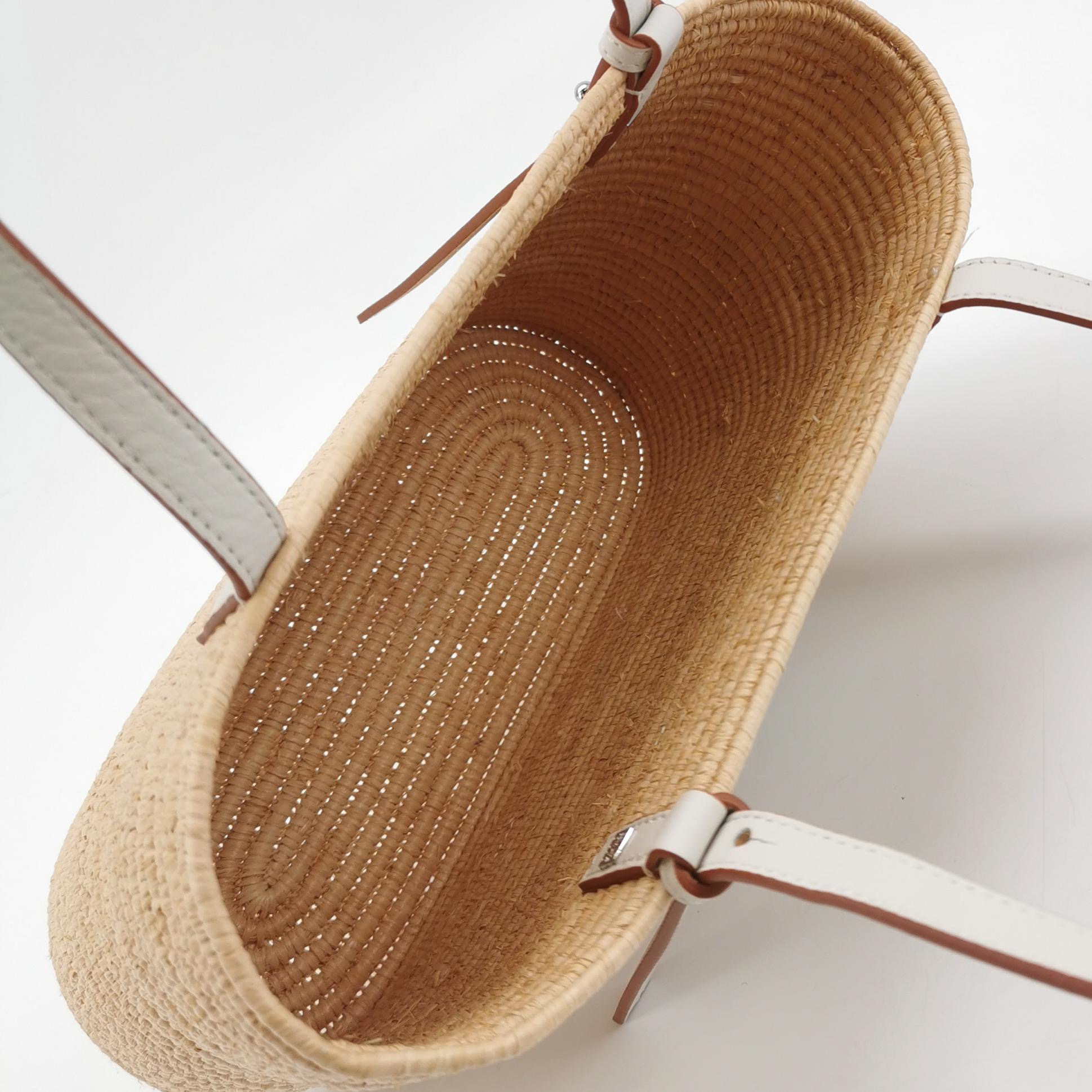 Loewe Square Basket Tote Woven Raffia Small — photo 7 of 12