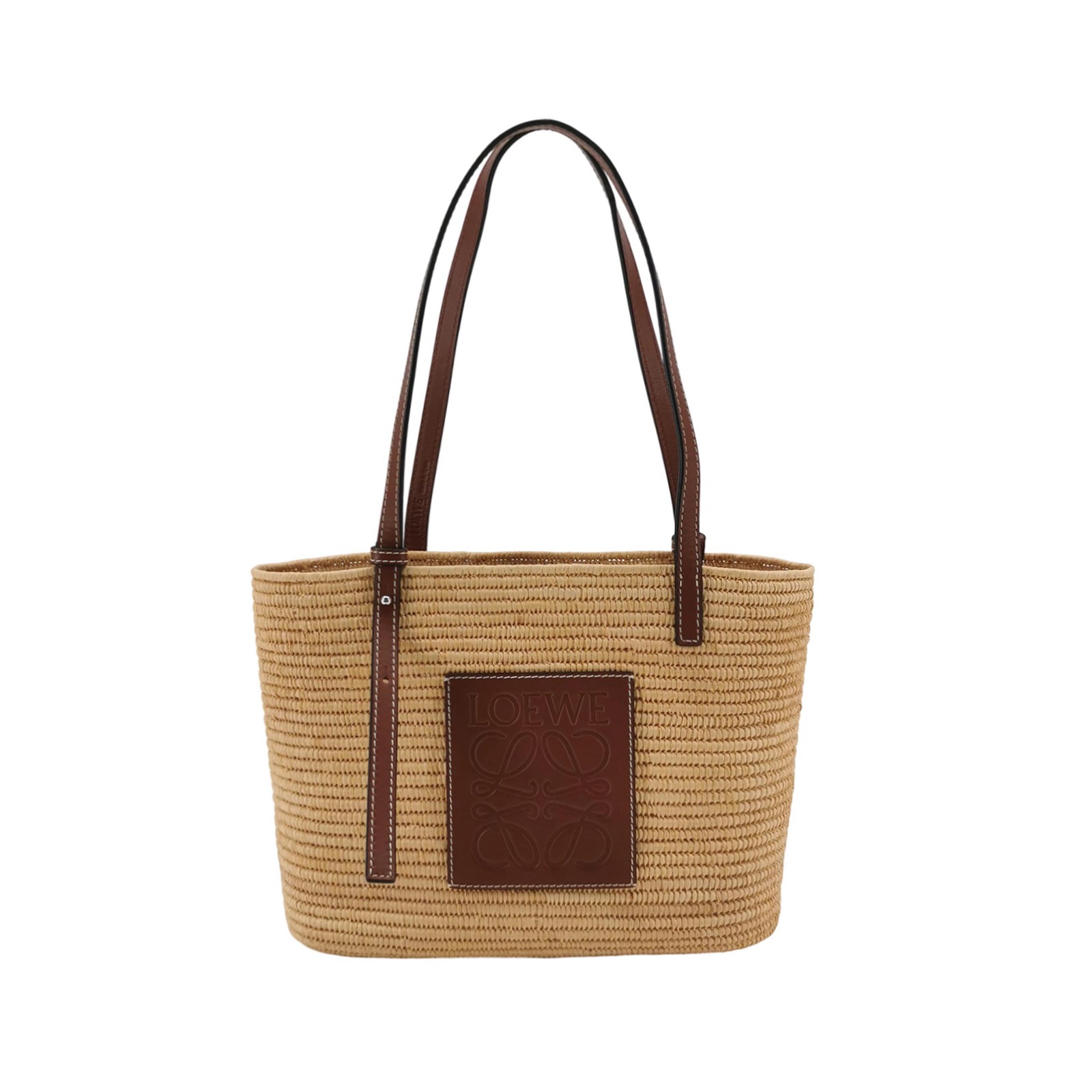 Loewe Square Basket Tote Woven Raffia Small — photo 1 of 16