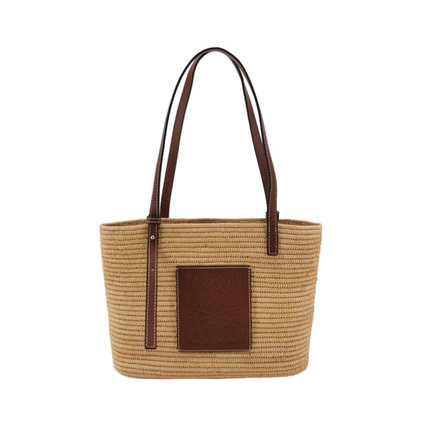 Loewe Square Basket Tote Woven Raffia Small — pre-owned, Vierlot