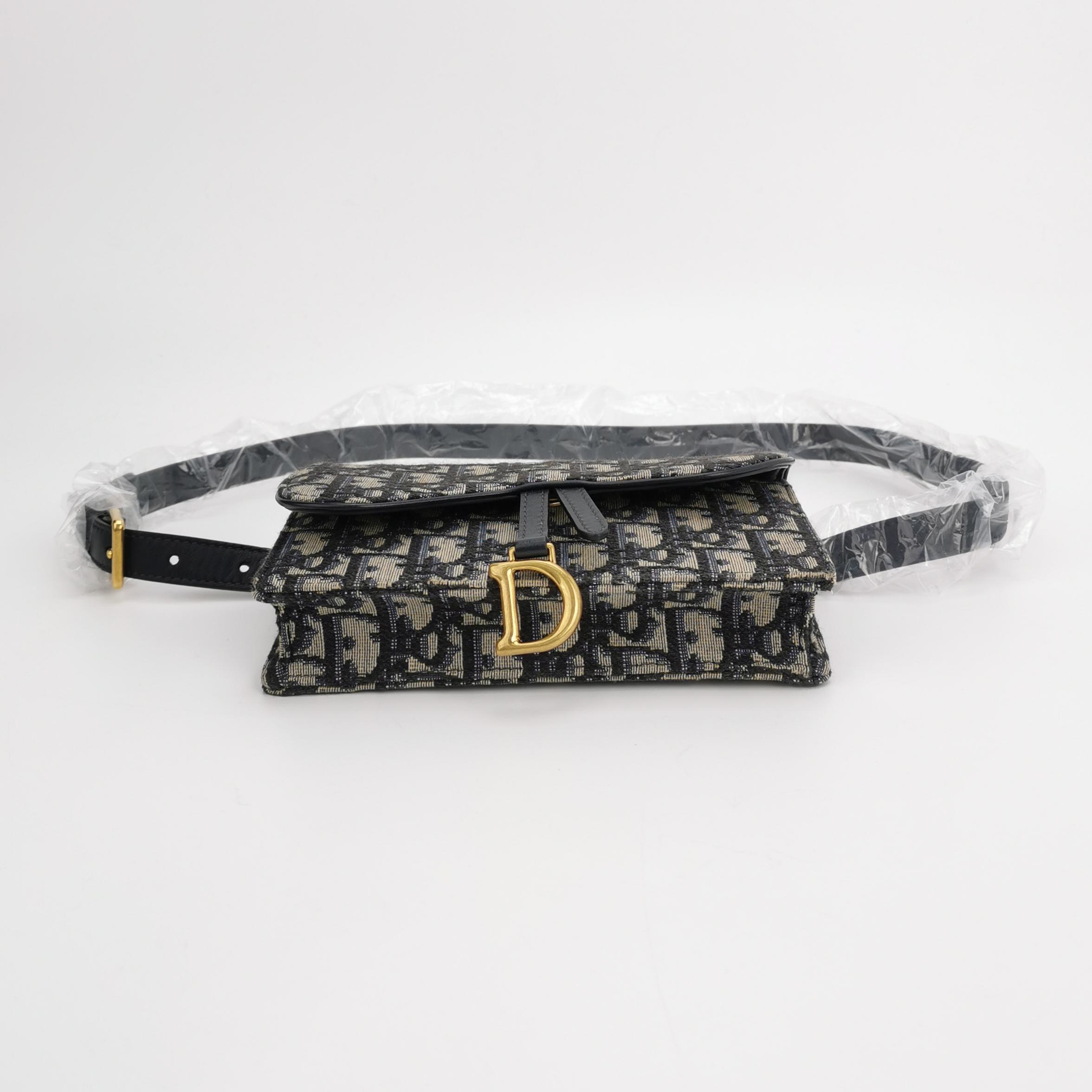 Christian Dior Saddle Rectangular Belt Bag Oblique Canvas