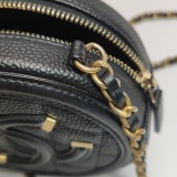Chanel Filigree Round Clutch with Chain Quilted Caviar Mini — thumbnail 13