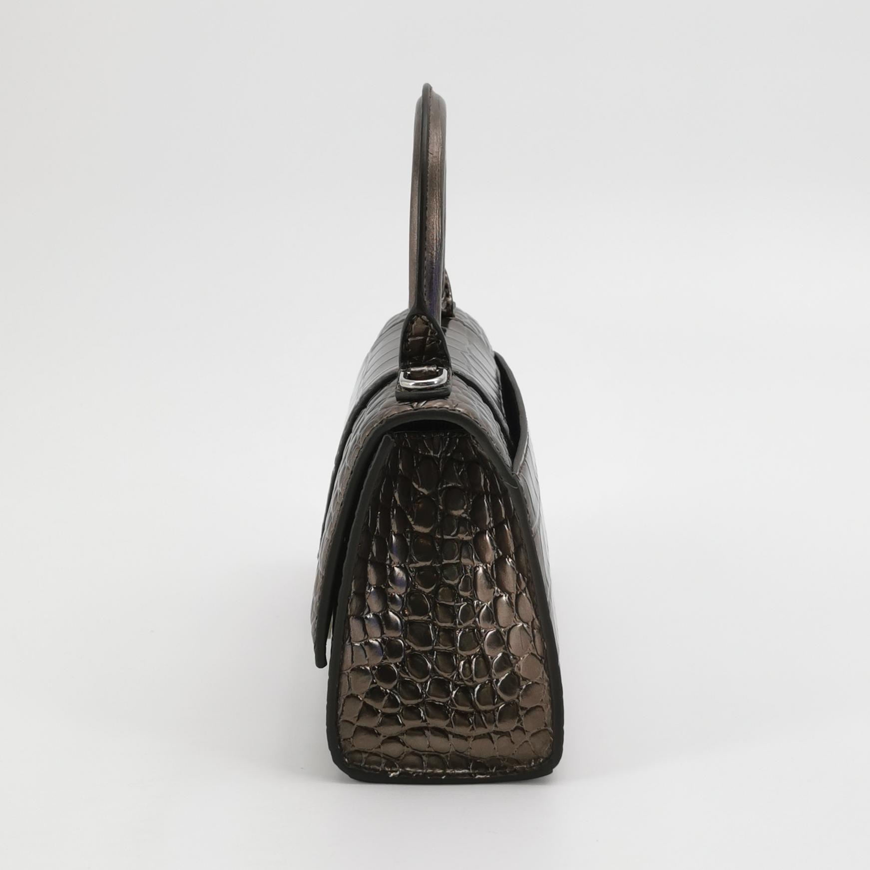 Balenciaga Hourglass Top Handle Bag Crocodile Embossed Leather XS — photo 4 of 15