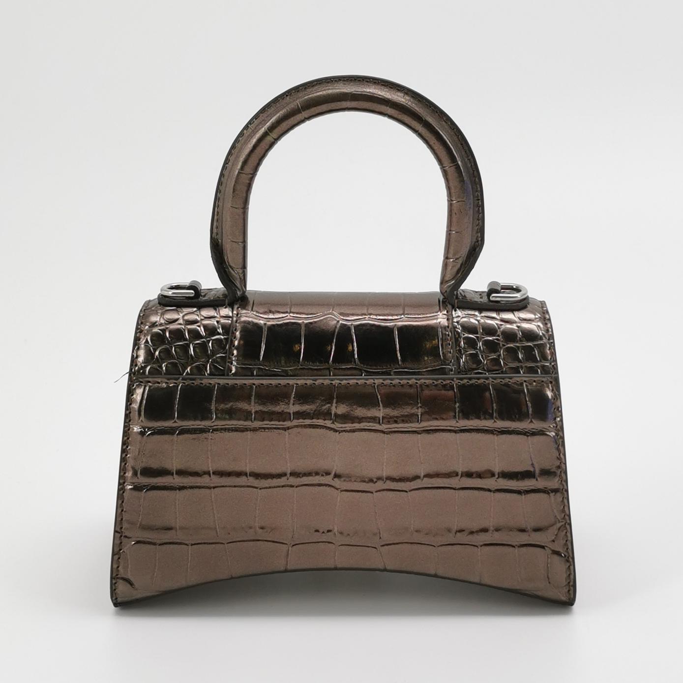Balenciaga Hourglass Top Handle Bag Crocodile Embossed Leather XS — photo 3 of 15