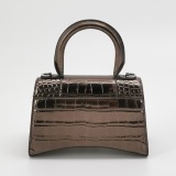 Balenciaga Hourglass Top Handle Bag Crocodile Embossed Leather XS — thumbnail 3