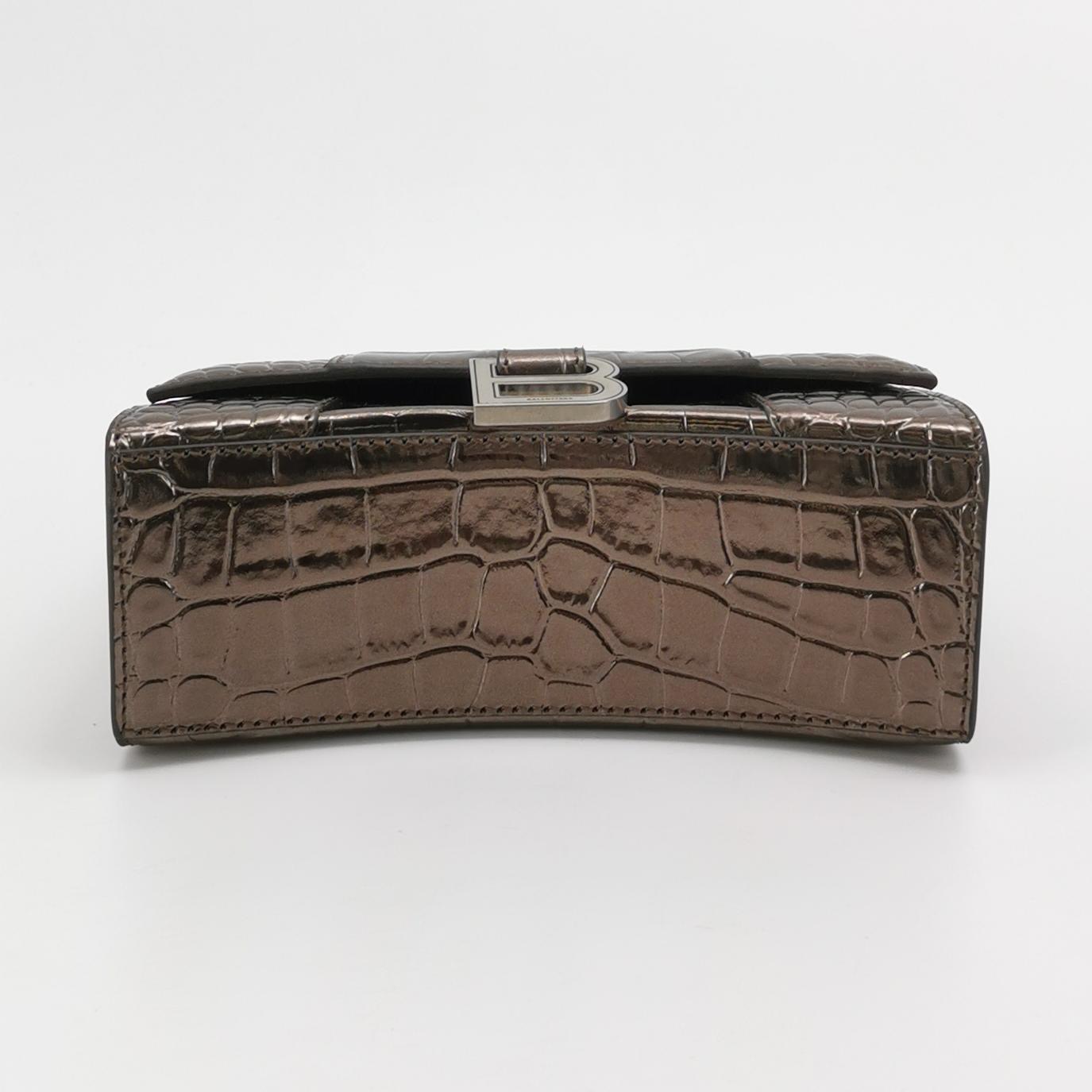Balenciaga Hourglass Top Handle Bag Crocodile Embossed Leather XS — photo 6 of 15
