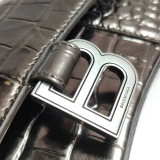 Balenciaga Hourglass Top Handle Bag Crocodile Embossed Leather XS — thumbnail 9