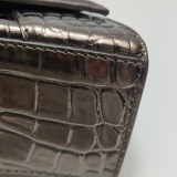Balenciaga Hourglass Top Handle Bag Crocodile Embossed Leather XS — thumbnail 13