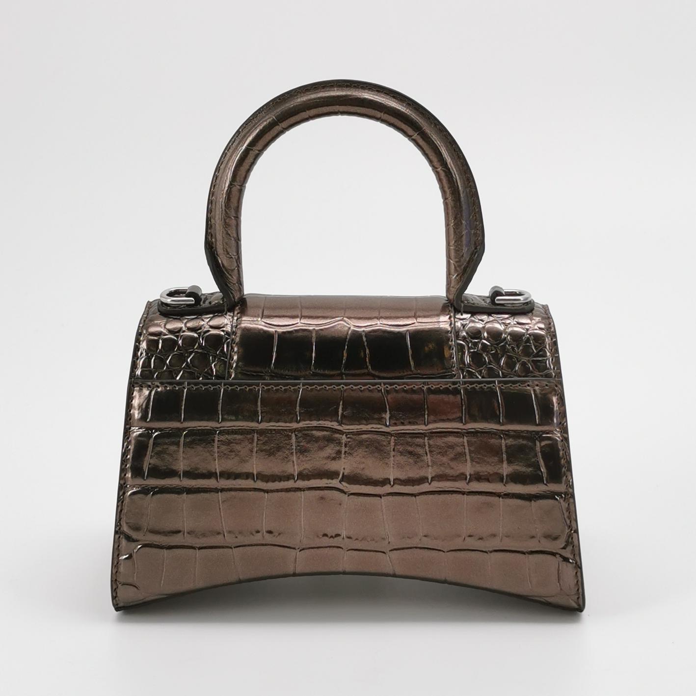 Balenciaga Hourglass Top Handle Bag Crocodile Embossed Leather XS — photo 3 of 16