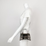 Balenciaga Hourglass Top Handle Bag Crocodile Embossed Leather XS — thumbnail 2
