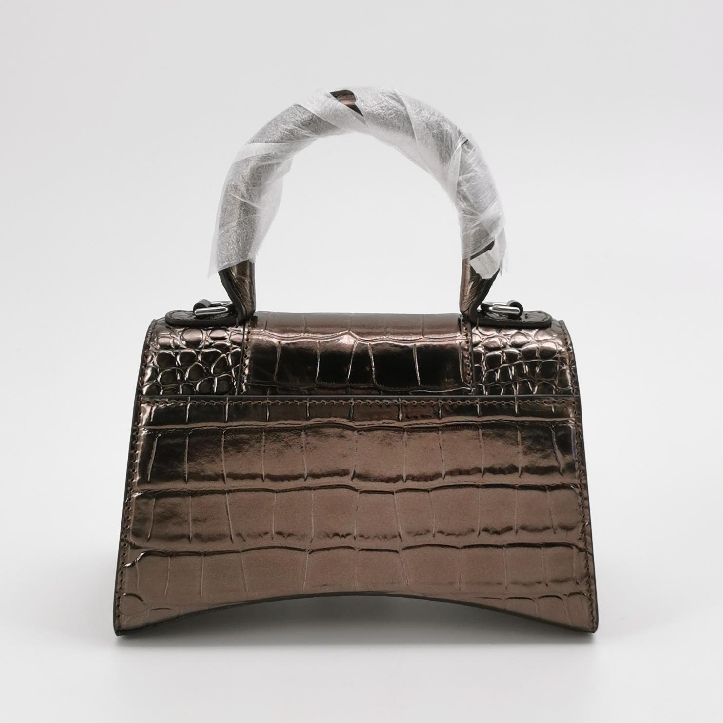 Balenciaga Hourglass Top Handle Bag Crocodile Embossed Leather XS — photo 3 of 16
