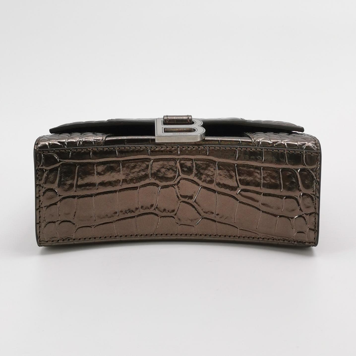 Balenciaga Hourglass Top Handle Bag Crocodile Embossed Leather XS — photo 6 of 16