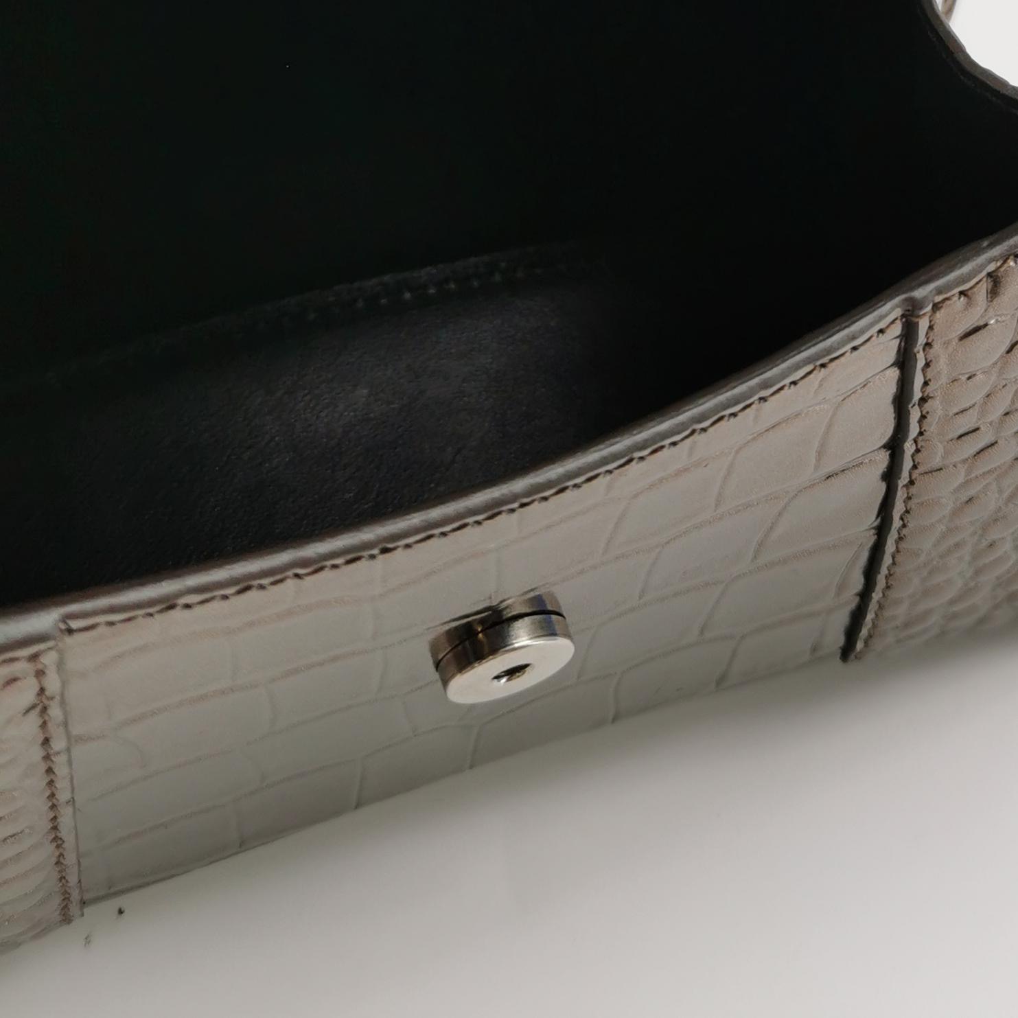 Balenciaga Hourglass Top Handle Bag Crocodile Embossed Leather XS — photo 7 of 16