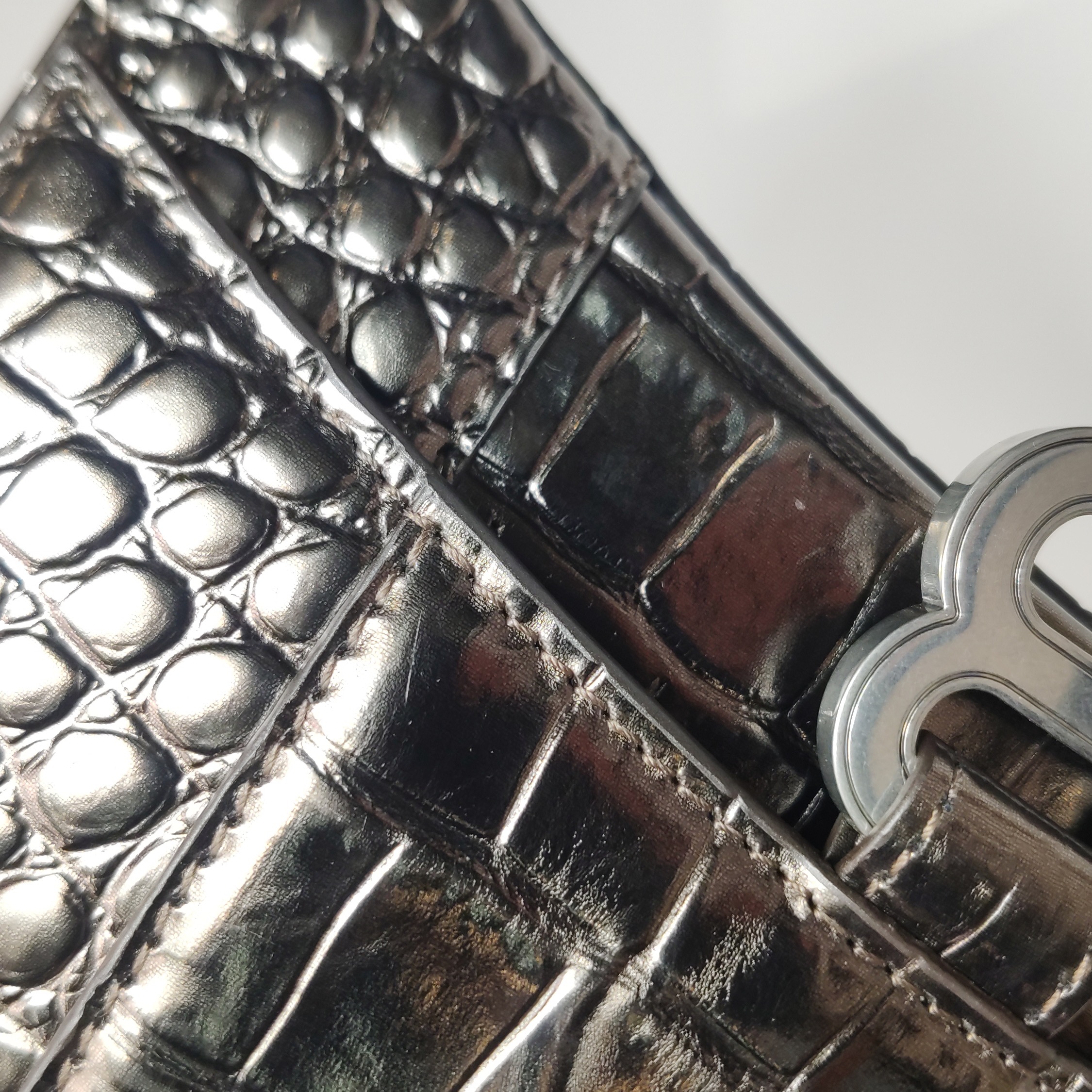 Balenciaga Hourglass Top Handle Bag Crocodile Embossed Leather XS — photo 15 of 16