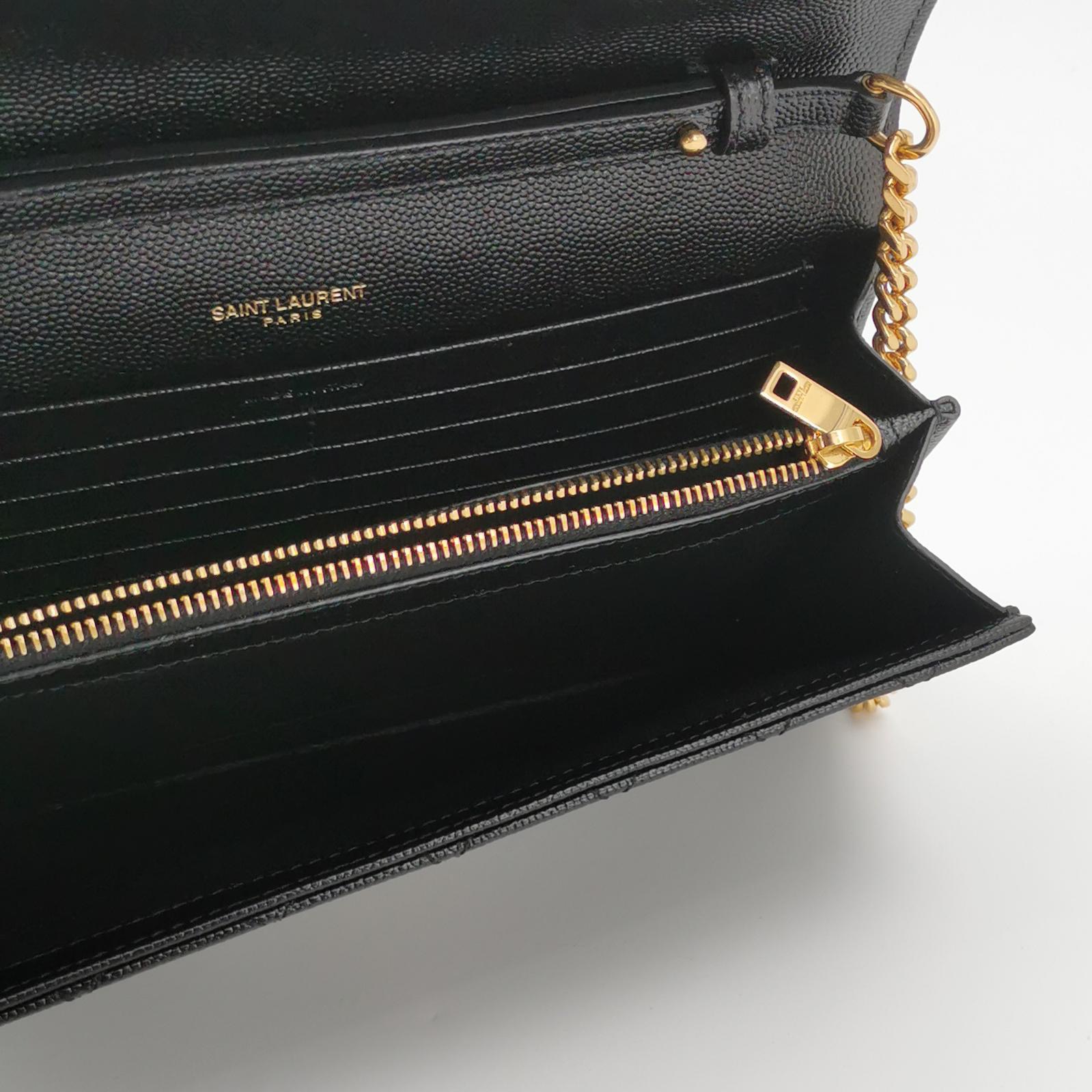 Saint Laurent Classic Monogram Envelope Wristlet Clutch Mixed Matelasse Leather — photo 7 of 12