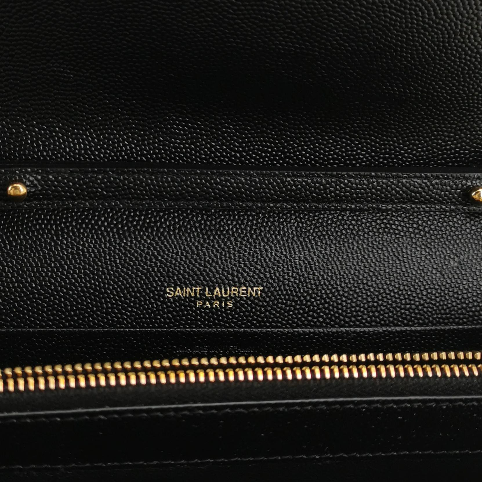 Saint Laurent Classic Monogram Envelope Wristlet Clutch Mixed Matelasse Leather — photo 8 of 12