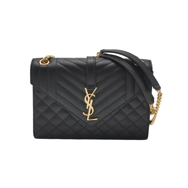 Saint Laurent Classic Monogram Envelope Satchel Mixed Matelasse Leather Medium — pre-owned, Vierlot