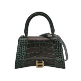 Balenciaga Hourglass Top Handle Bag Crocodile Embossed Leather Small — thumbnail 1