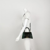 Balenciaga Hourglass Top Handle Bag Crocodile Embossed Leather Small — thumbnail 2