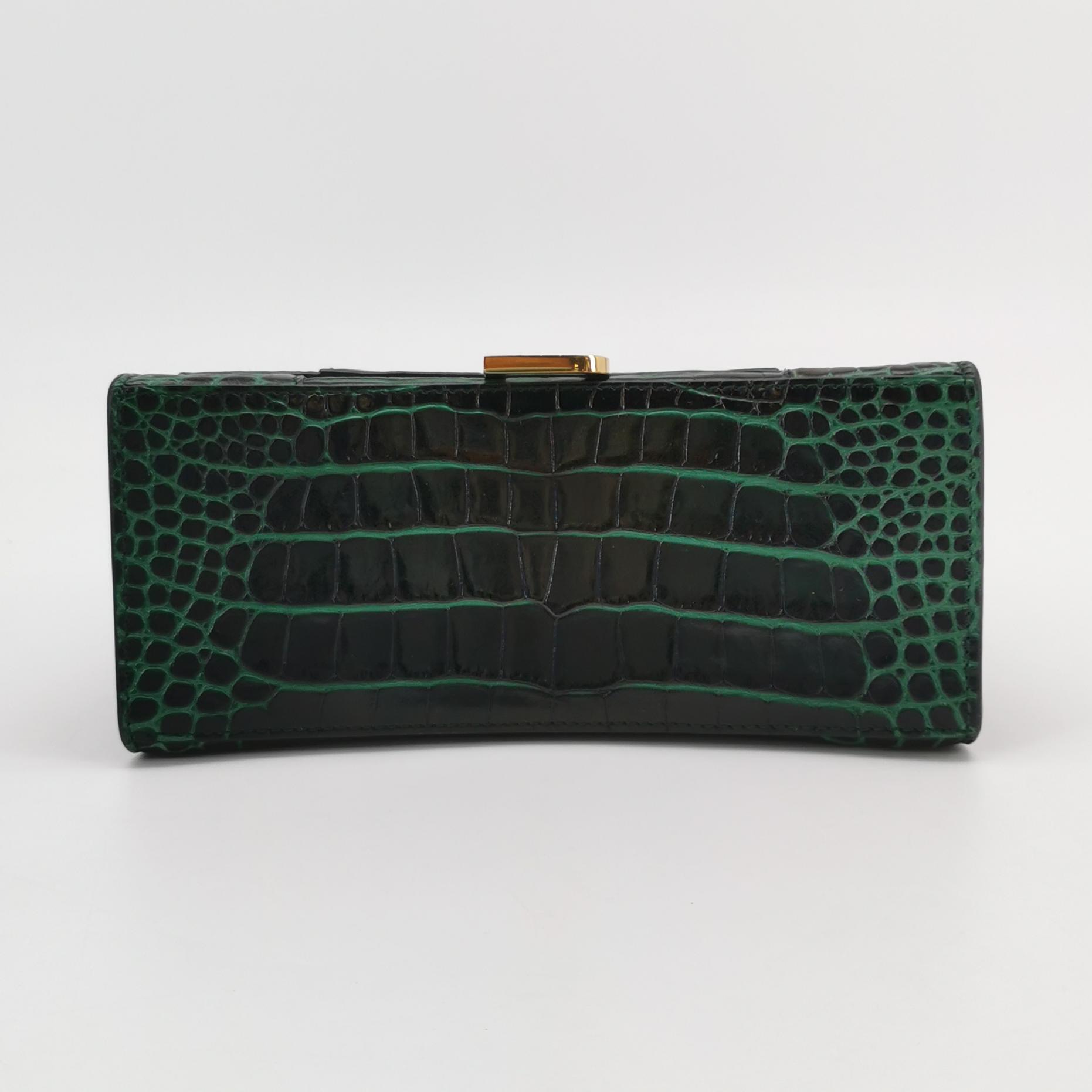 Balenciaga Hourglass Top Handle Bag Crocodile Embossed Leather Small — photo 6 of 16