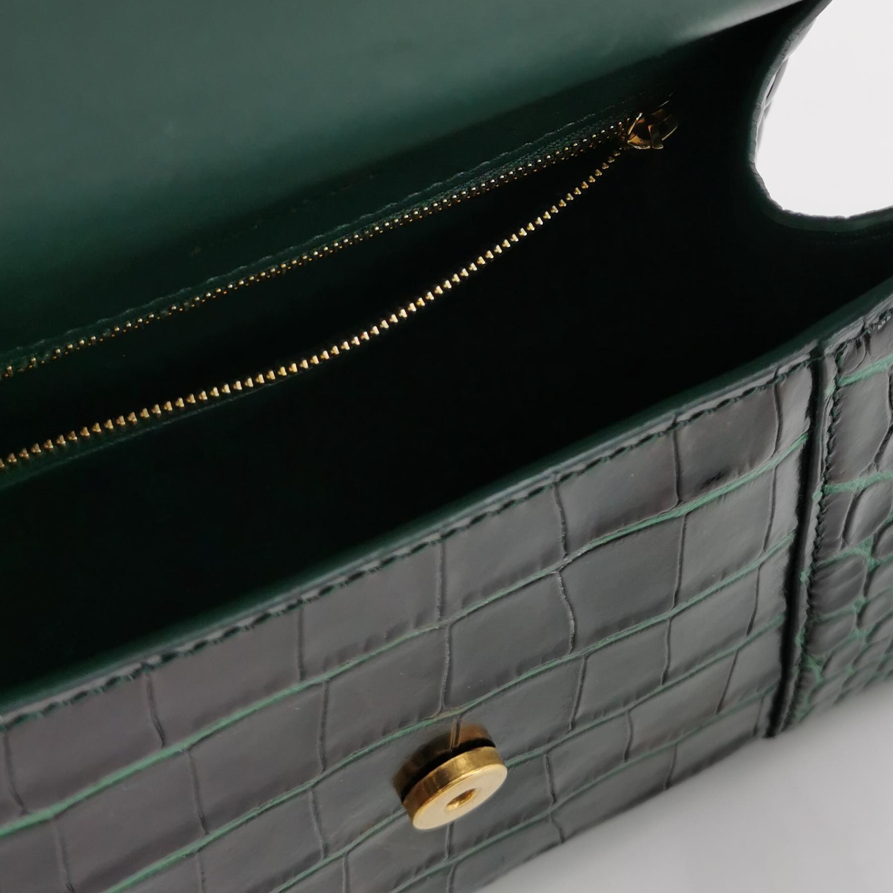 Balenciaga Hourglass Top Handle Bag Crocodile Embossed Leather Small — photo 7 of 16