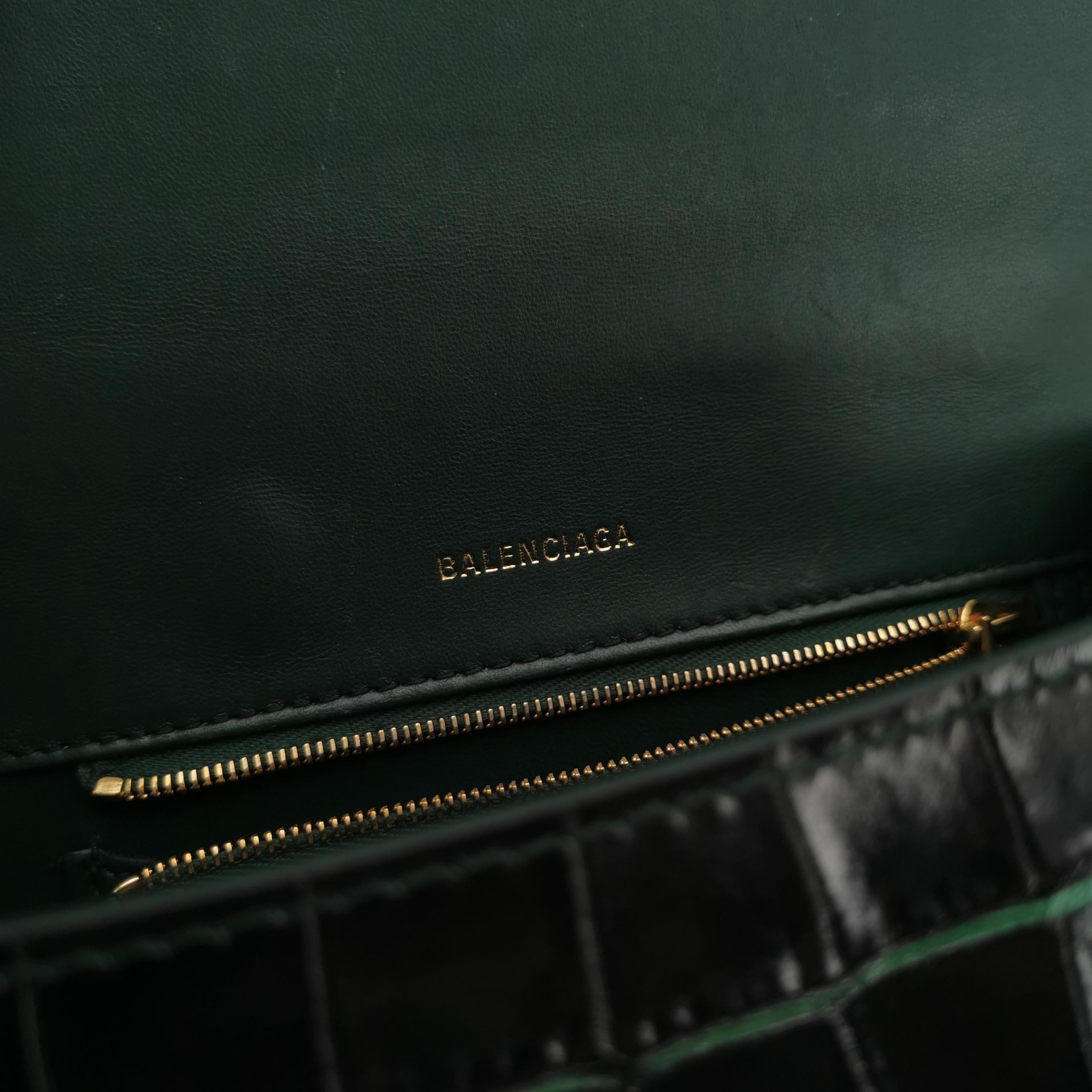 Balenciaga Hourglass Top Handle Bag Crocodile Embossed Leather Small — photo 8 of 16