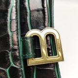 Balenciaga Hourglass Top Handle Bag Crocodile Embossed Leather Small — thumbnail 9