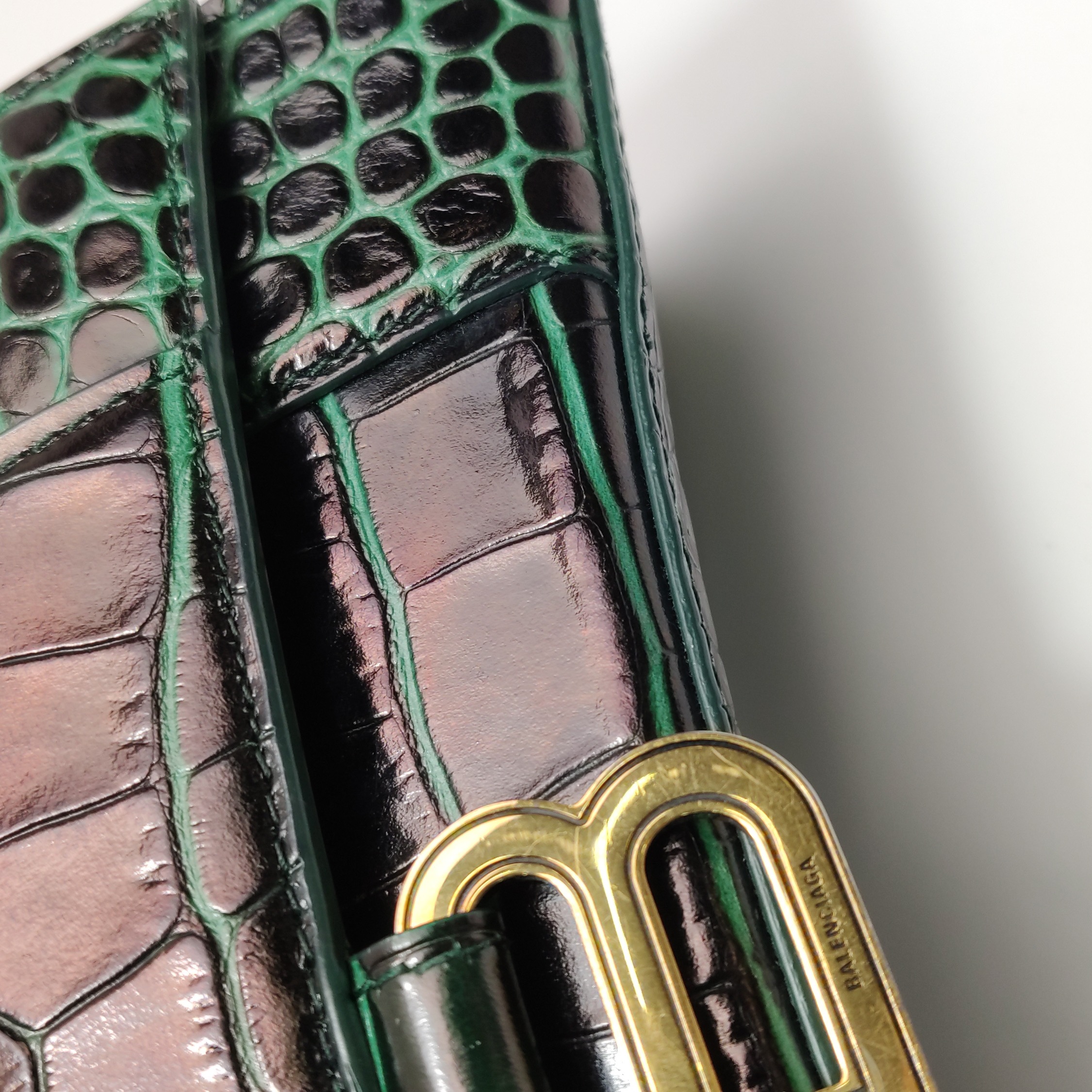 Balenciaga Hourglass Top Handle Bag Crocodile Embossed Leather Small — photo 10 of 16