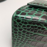 Balenciaga Hourglass Top Handle Bag Crocodile Embossed Leather Small — thumbnail 11