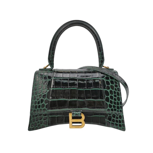 Balenciaga Hourglass Top Handle Bag Crocodile Embossed Leather Small — pre-owned, Vierlot
