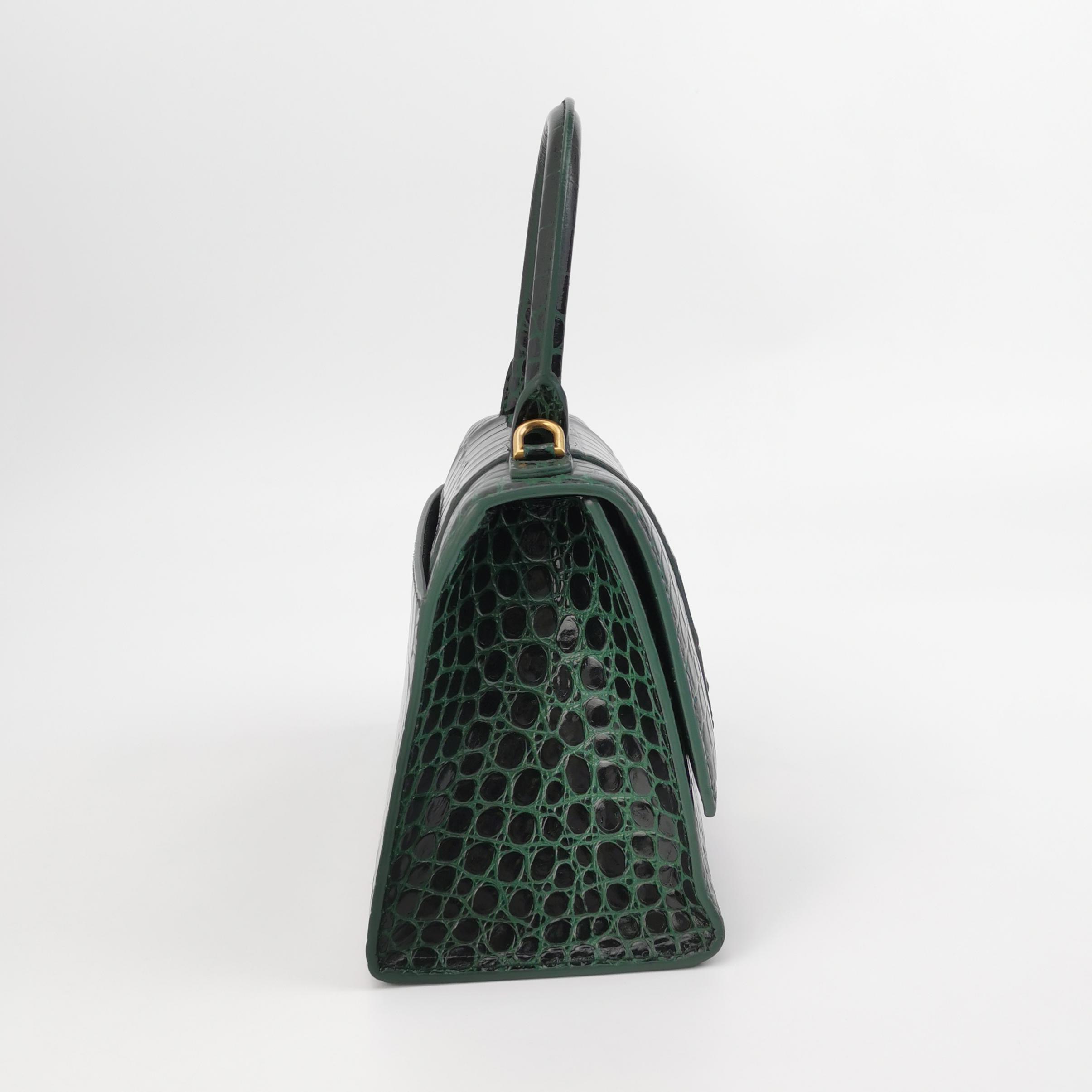 Balenciaga Hourglass Top Handle Bag Crocodile Embossed Leather Small — photo 4 of 15