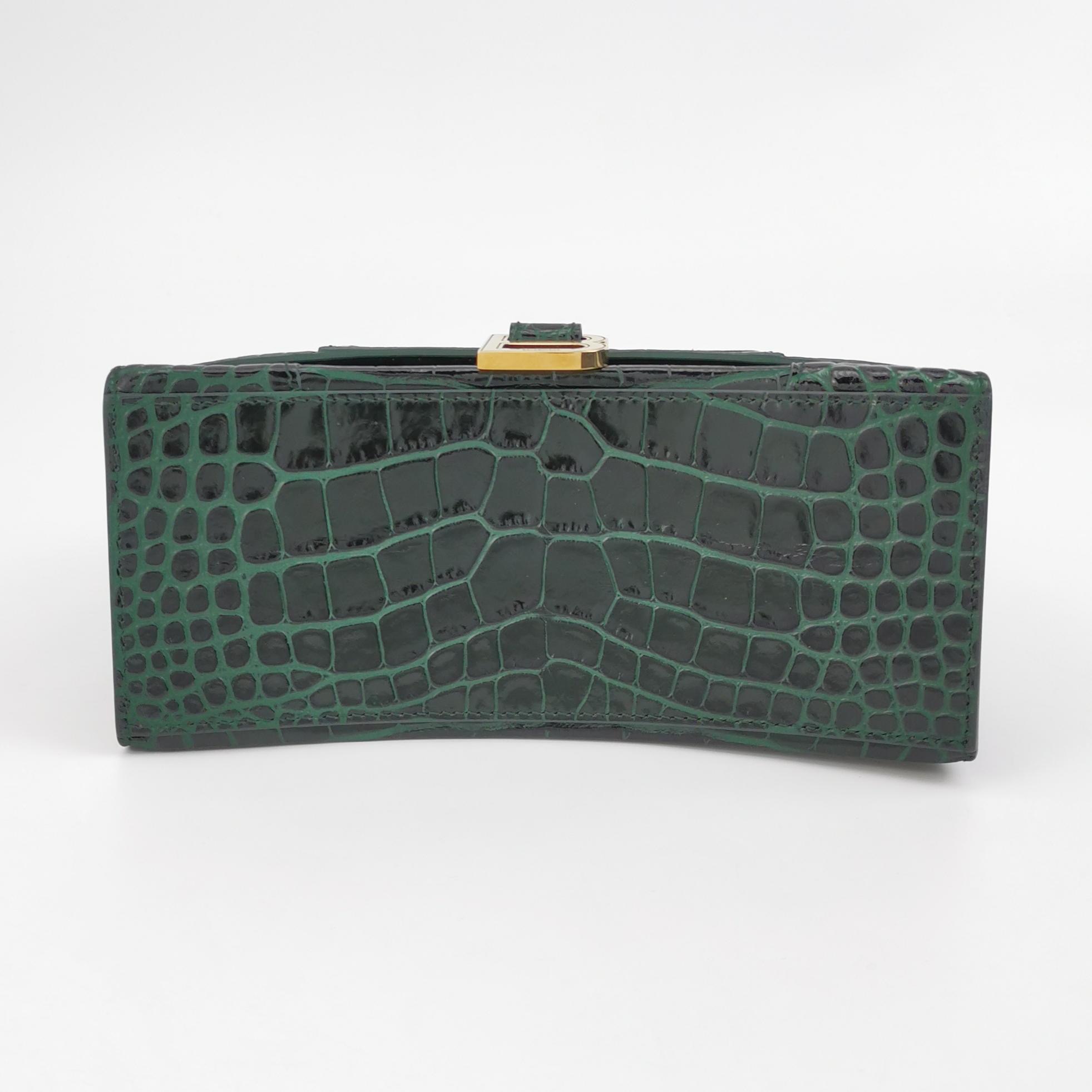 Balenciaga Hourglass Top Handle Bag Crocodile Embossed Leather Small — photo 6 of 15