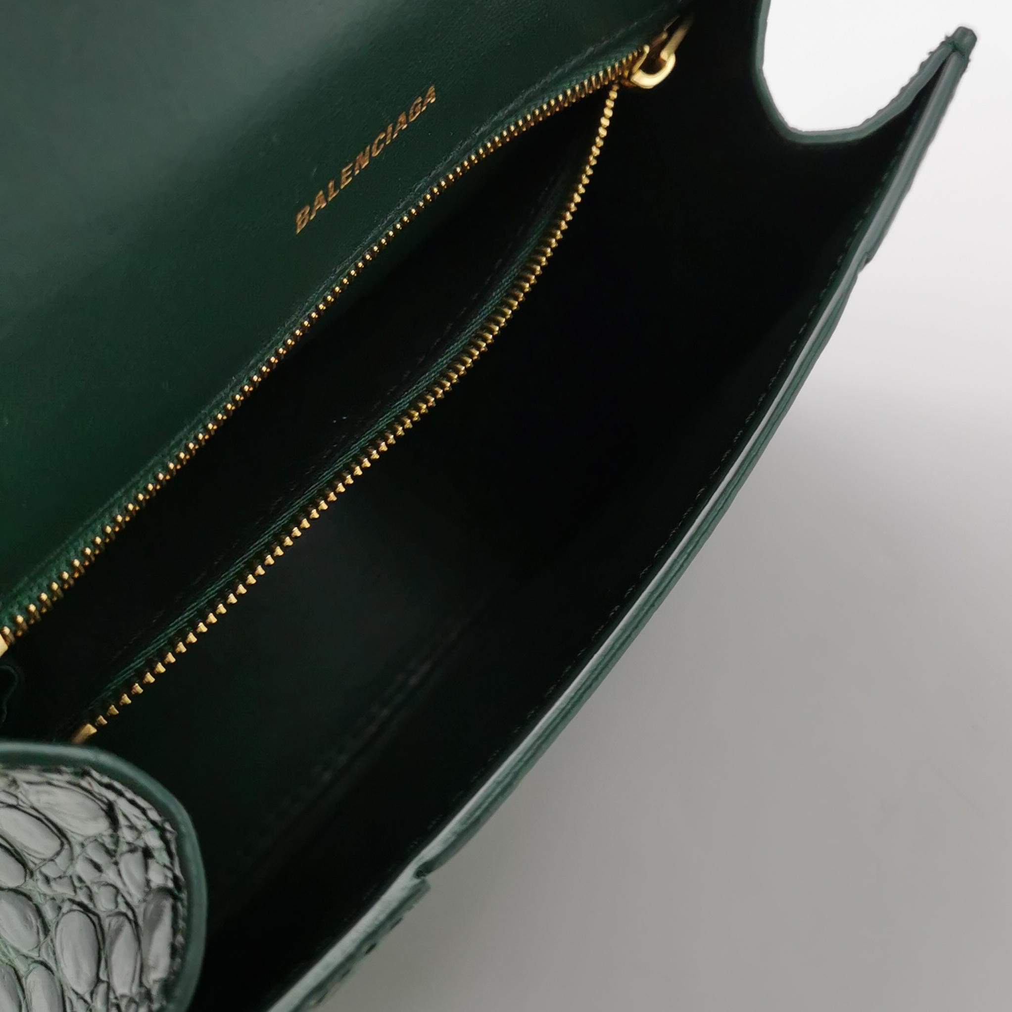 Balenciaga Hourglass Top Handle Bag Crocodile Embossed Leather Small — photo 7 of 15