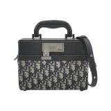 Dior Top Handle Clasp Lock Bag Oblique Canvas and Leather — thumbnail 1