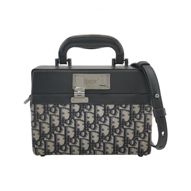 Dior Top Handle Clasp Lock Bag Oblique Canvas and Leather — pre-owned, Vierlot
